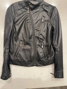 J BRAND Leather Moto Jacket S Black  - Picture 1 of 6