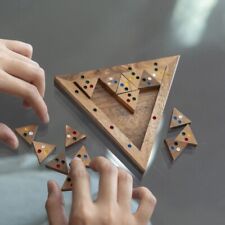 Triangle Domino Pyramid: Handmade Challenging STEM 3D Brain Teaser Wooden Puzzle