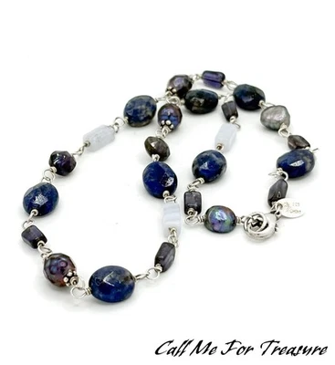 Collar de Perlas Silpada Azul Sodalita N1308 Plata de Ley 925 Retirado Foto 1 de 4