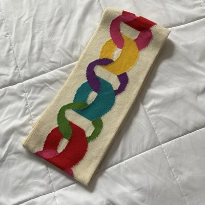 Bufanda blanca de gran tamaño Kate Spade para mujer 100 % lana 7,5 X 80 vacaciones invierno Foto 1 de 4