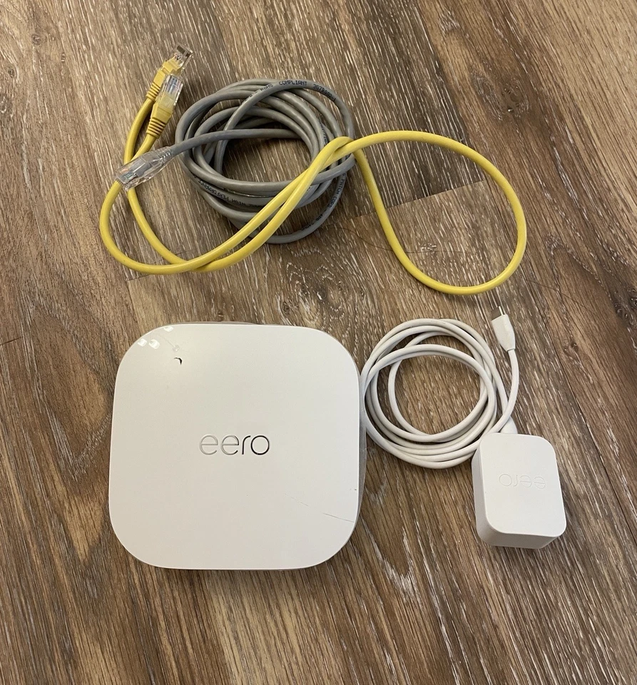 eero Pro 6E Tri-Band Mesh Wi-Fi 6E S010001 White with Cord/Cables Tested - Image 1 of 4