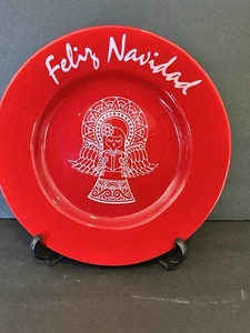"Plato rojo Feliz Navidad Angel 10""" - Imagen 1 de 4