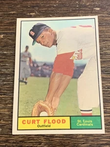 1961 TOPPS CURT FLOOD #438 SEMI HIGH SERIES CARDINALS EXCELLENT OR BETTER - Picture 1 of 2