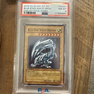 2010 Yu-Gi-Oh Blue Eyes White Dragon DPKB-EN001 / PSA 8 - Image 1 of 2