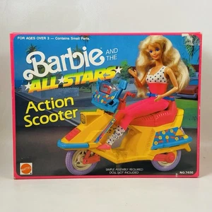 🌟Barbie & The All-Stars Action Scooter, Yellow, Vintage 1989 Mattel 7486, NRFB - Picture 1 of 4