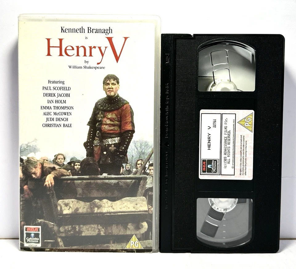 Henry V (1989) VHS – Kenneth Branagh – Shakespeare – PG – PAL UK Foto 1 de 2