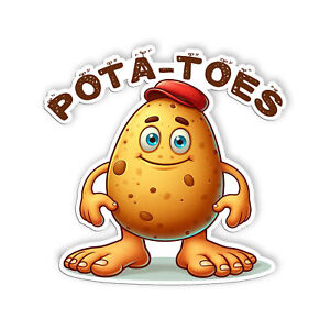Fun Potatoes Stickers Cute Potato With Toes Food Puns Stickers Vinyl Size 5in