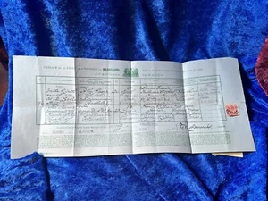 Marriage certificate 1905 Glasgow - Picture 1 of 5