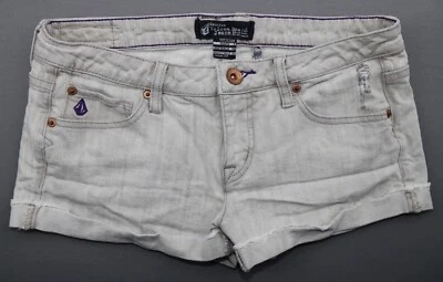 Women's Volcom Low Rise Dallas Short Shorts Gray Distressed 5 Pocket Sz 7 (30x1) - Image 1 of 4