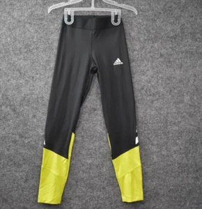 Adidas Aeroready Tights Youth M 11-12Y Primeblue Black Green Running Girls - Picture 1 of 11