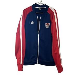 Umbro Track Jacket Mens Soccer USA XL Red White Blue Olympic Logo Zip Blokecore
