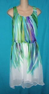 VESTIDO DE VERANO SANDRA DARREN CAPRICHOSO para mujer verde púrpura gasa aguamarina 10 - Imagen 1 de 6