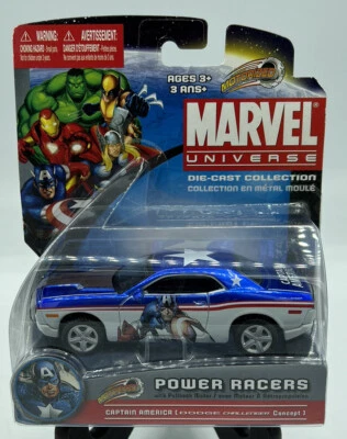Maisto Marvel Die-Cast Collection Power Racers Captain America Dodge Challenger - Image 1 of 3