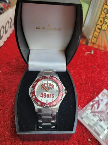 Danbury Mint San Francisco 49ers Watch w/box NICE stainless Cover