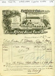 Dépt 72 - Challes - Superbe Entête Secteur de la Tannerie du 01/12/1914 A Voir ! - Picture 1 of 1