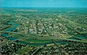 Dayton OH Aerial View circa 1970 Photo Postcard - Picture 1 of 2