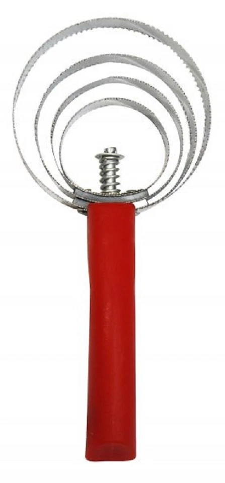 Stainless steel ROUND SPRING CURRY w/ Red handle 8 1/2" long 4" wide Horse dog - Image 1 of 1