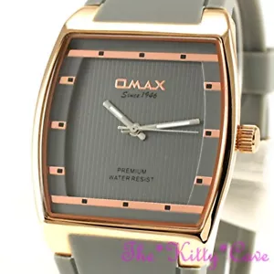 OMAX Delgado Gris & Oro Rosa, Seiko Movt, Unisexo, Deportivo, Tonneau Reloj D006 - Imagen 1 de 11