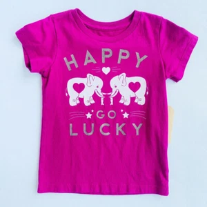 G02-Peek, 18-24M, s/s cotton knit tee shirt (Fuchsia Happy Go Lucky) - Picture 1 of 2