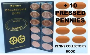 Penny Collector's Book, Elongated Penny Passport, Album + 10 Pressed Pennies - Picture 1 of 4