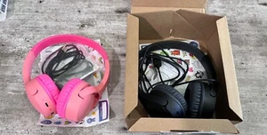 Lot of 2 Kids Wireless On-Ear Headphones Belkin SoundForm Mini - Pink + Black - Picture 1 of 1