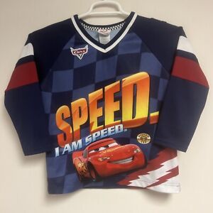 Disney Store Pixar Cars Lightning McQueen I Am Speed Hockey Jersey Youth M 7/8