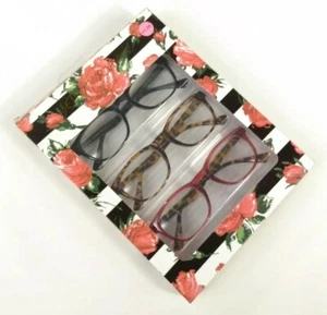 Betsey Johnson 3 Paar Set Lesebrille schwarz braun Gepard rot Lesebrille +1,50 - Bild 1 von 9