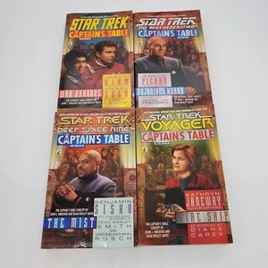 Star Trek Captains Table Paperback Books 1-4 Kirk Picard Sisko Janeway - Picture 1 of 9