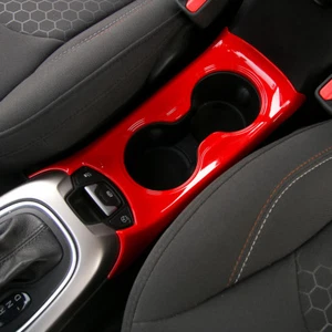 Central Water Cup Holder Panel Trim Decoration Cover for Jeep Compass 2017+ Red - Picture 1 of 7