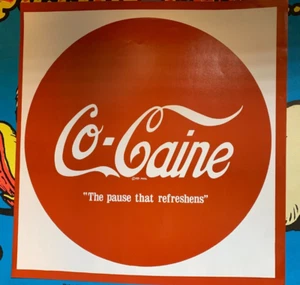 DIVERTIDO PÓSTER DE TIENDA DE CABEZA DE COCAÍNA DE COLECCIÓN 1970 de MARK - ¡BONITO! - Imagen 1 de 7