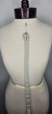 Vintage 1940s 1950s Blue And White Stripe Tafetta Womens Belt - Image 1 of 4