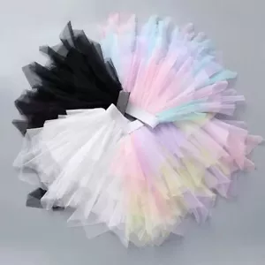 Girls Skirt Below Knee Length Tulle Princess Elastic waist Tutu Age 2-8 years - Picture 1 of 20