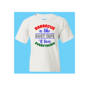BBQ THEMA T-SHIRT: "BBQ IS LIKE DUCT TAPE IT FIX EVERYTHING" LUSTIG GRILLEN - Bild 1 von 4