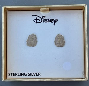 Pendientes Disney Arial Sirenita Grabados en Oro Vintage Post Nuevos en Caja - Imagen 1 de 4