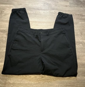 Banana Republic Men's Pants Tech Joggers Zip Pockets Elastic Cuffs Black 34x29 - Picture 1 of 8
