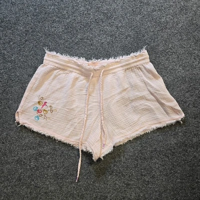 Anthropologie Shorts Womens Size XL Pink Gauze Floral Embroidery Casual Lounge - Изображение 1 из 4