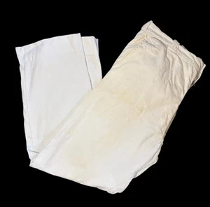 Vintage 50s Men’s Pants Off White Sanforized Sail Cloth Cotton 32x27 1950s True - Picture 1 of 7
