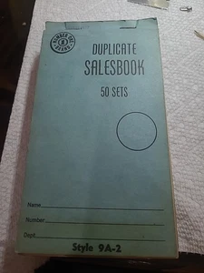 Vintage 1960s Number One Duplicate Salesbook Style 9A-2 3.4” X 5.6 “ - Picture 1 of 4