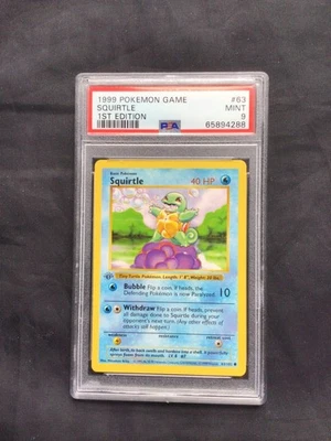 Pokemon Cards: Base Set 1st Edition Common: Squirtle 63/102 PSA 9 - Image 1 of 4