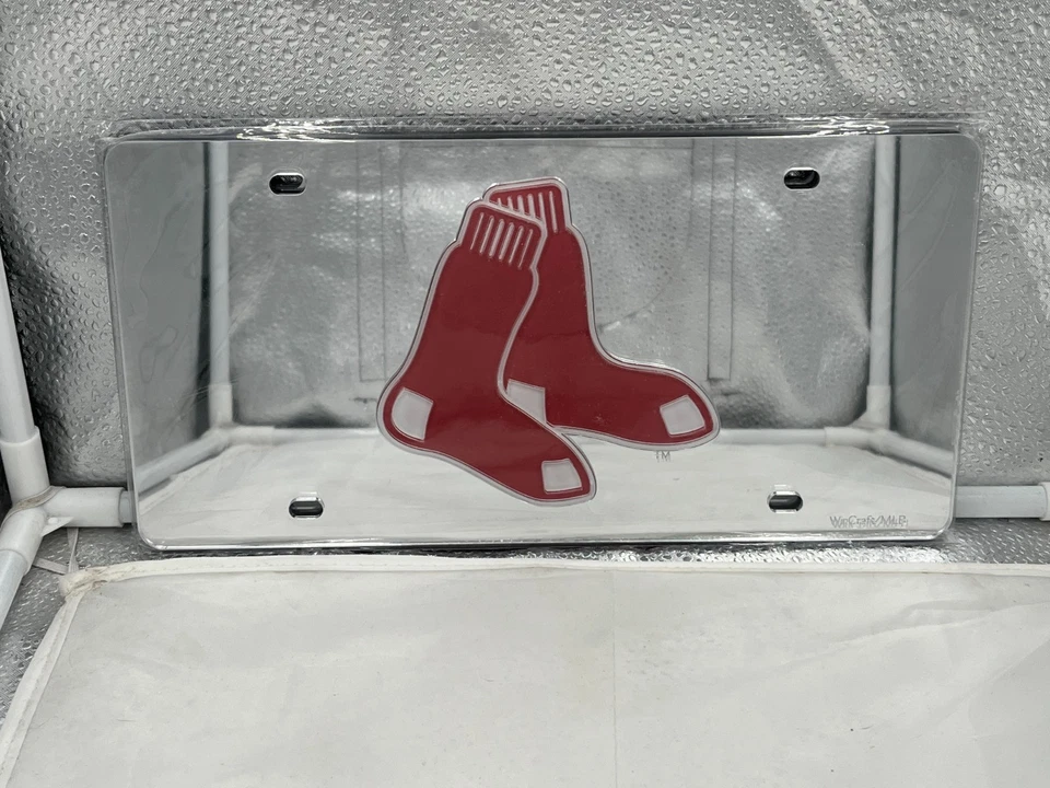 Boston Red Sox MLB Silver Lasercut License Plate Wincraft - Image 1 of 1