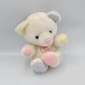 Doudou peluche ours blanc bleu rose jaune BABY CLUB - 36156 - Photo 1/2