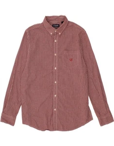 CHAPS Mens Custom Fit Shirt XL Red Gingham Cotton CN55 - Picture 1 of 3
