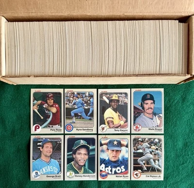 1983 Fleer Baseball Complete Set (660) Sandberg/ Boggs/ Gwynn RC HOF + Stickers - Image 1 of 4