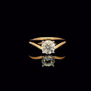 Solitaire Gift 1.00 Ct Round Cut Lab Grown Diamond Women's Ring 18K Rose gold - Picture 1 of 4