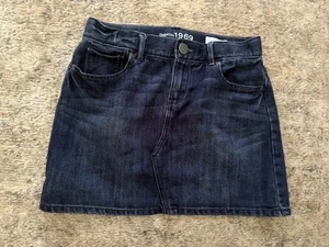 Gap Girls 1969 Denim Mini Skirt With Adjustable Waist Size 12 EUC - Picture 1 of 9