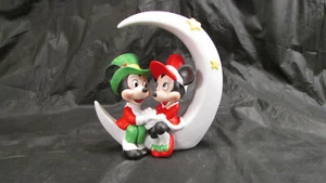Rara Nueva Con Etiqueta Disney Taiwán Navidad Minnie Mickey Moon Figura de Cerámica - Imagen 1 de 6