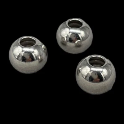 3 sfere rondelle perle raccordo distanziatrici argento 925 lisce 7 mm+Spedizione - Immagine 1 di 4