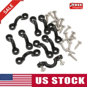 10 Stück Nylon Bungee Deck Schlaufen Zurrpad Auge mit 20 Schrauben für Boot Kajak F5A6 - Bild 1 von 11