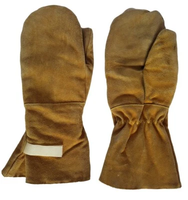 Mitones largos 100 % cuero gamuza imitación forro sherpa clima frío trabajo granja caza Foto 1 de 4