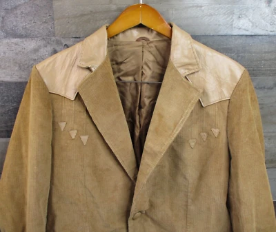 Pioneer Wear Blazer Mens 42 Brown Corduroy Western Cowboy Sport Coat Made USA - Image 1 of 4